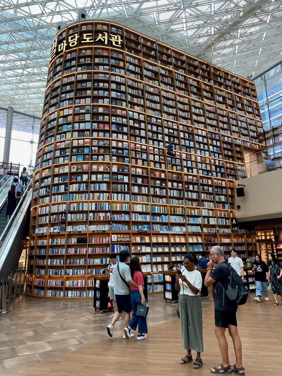 The tall book wall of Starfield Library