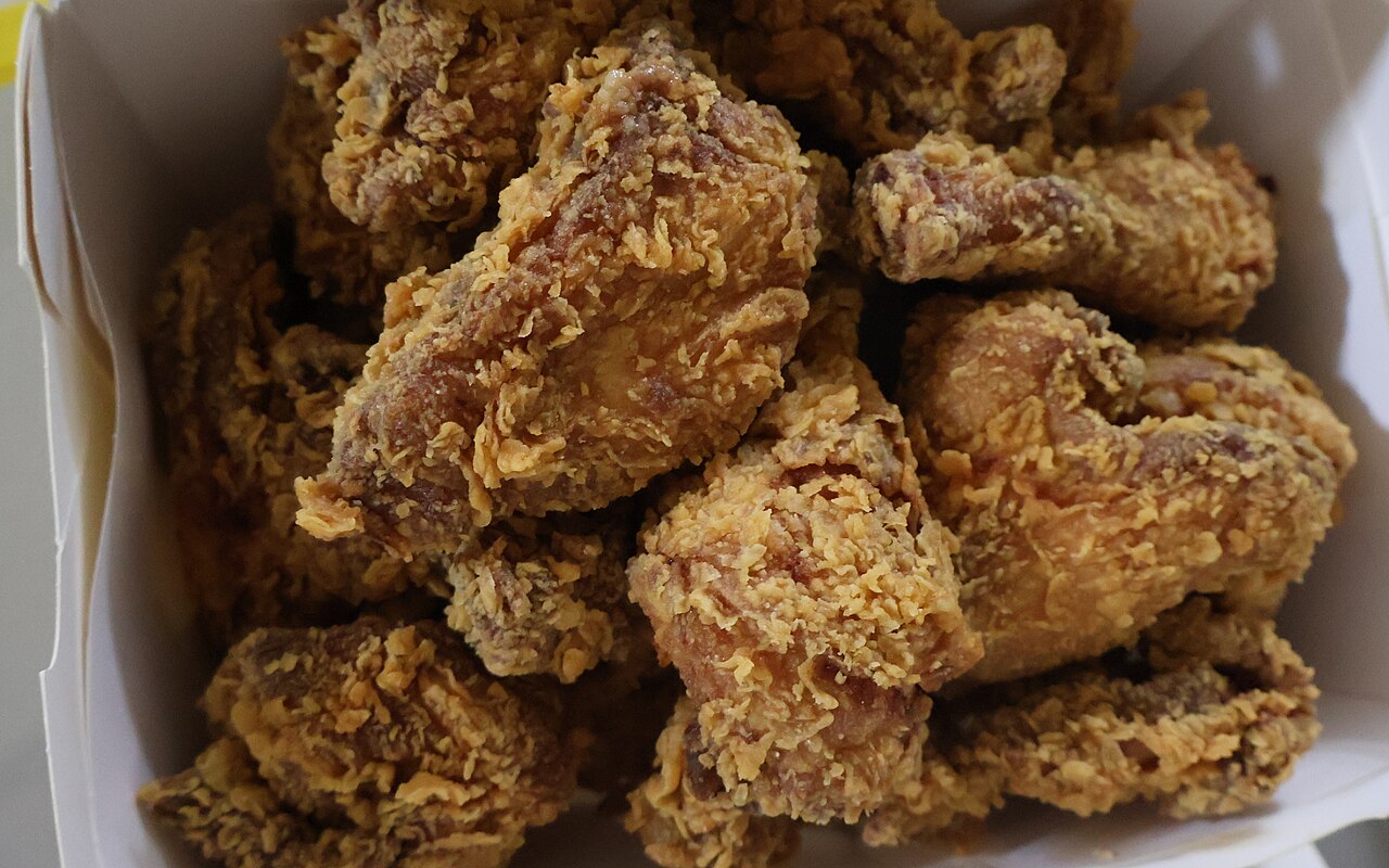A box of crispy Korean fried chicken