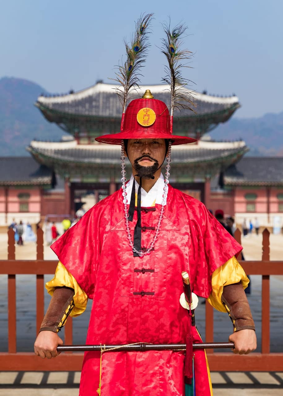 A royal guard at Gwanghwamun Gate, Gyeongbokgung